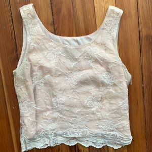 Vintage beige lace tank